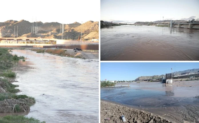 Se desborda el río Bravo en Ciudad Juárez tras intensas lluvias por Polo | México